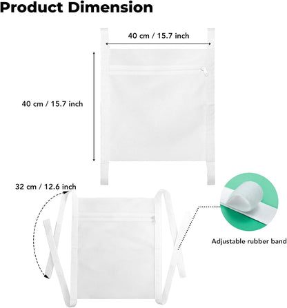 Shoe Dryer Bag, Large Wash Dry Net Bag 15.7x15.7 Inch for Sneaker Shoes Laundry Dryer Bags with Zipper and Strap for Most Dryers Door,White