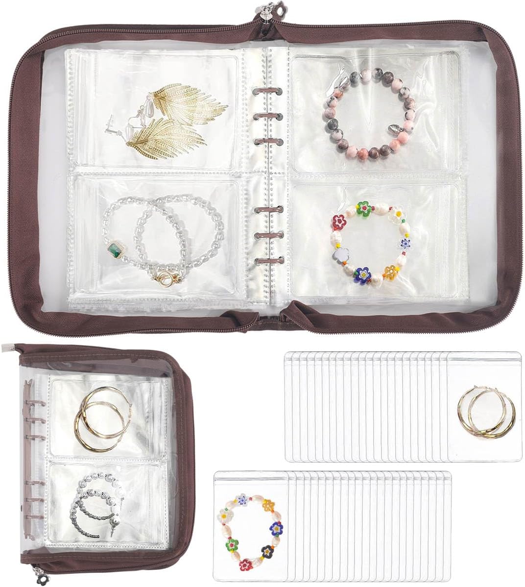 Jewelry Organizer Case Travel Jewelry Storage Book Clear Jewelry Earring Organizer Transparent Jewelry Organizers and Storage