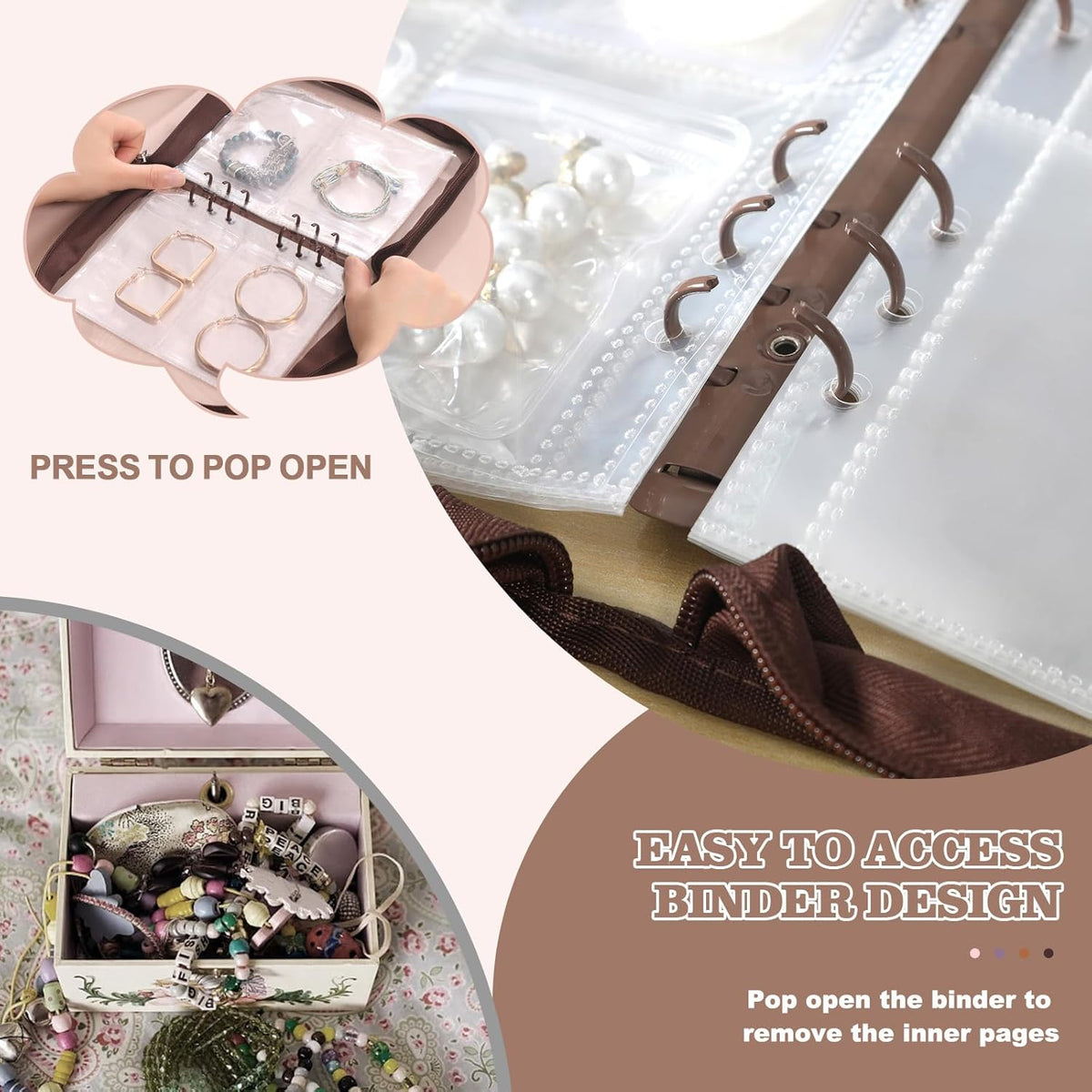 Jewelry Organizer Case Travel Jewelry Storage Book Clear Jewelry Earring Organizer Transparent Jewelry Organizers and Storage
