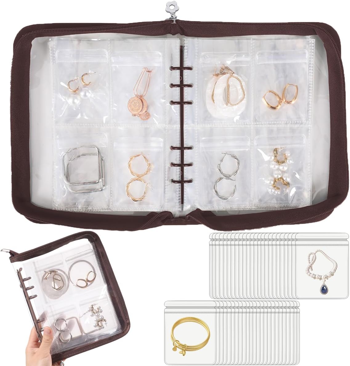 Jewelry Organizer Case Travel Jewelry Storage Book Clear Jewelry Earring Organizer Transparent Jewelry Organizers and Storage