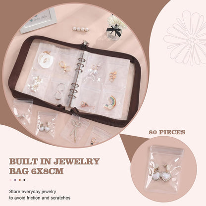 Jewelry Organizer Case Travel Jewelry Storage Book Clear Jewelry Earring Organizer Transparent Jewelry Organizers and Storage