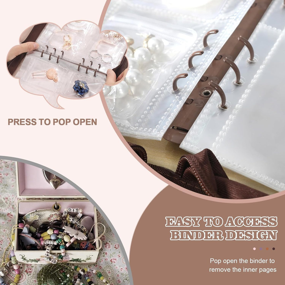 Jewelry Organizer Case Travel Jewelry Storage Book Clear Jewelry Earring Organizer Transparent Jewelry Organizers and Storage