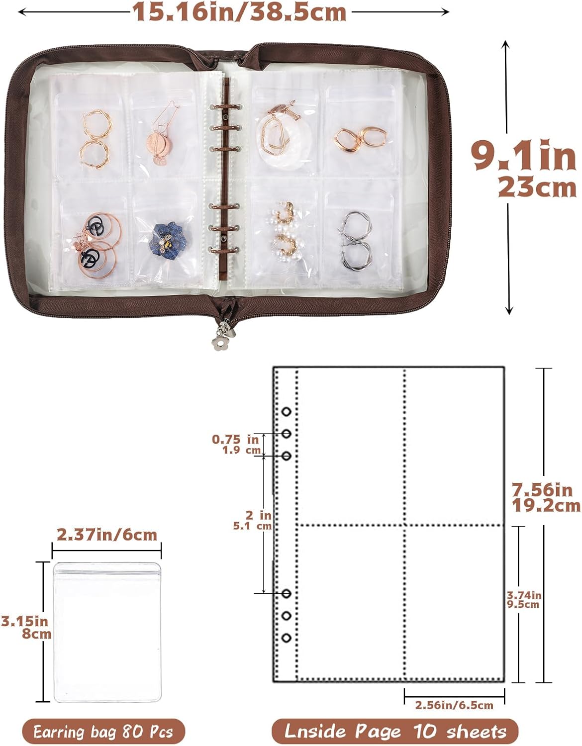 Jewelry Organizer Case Travel Jewelry Storage Book Clear Jewelry Earring Organizer Transparent Jewelry Organizers and Storage