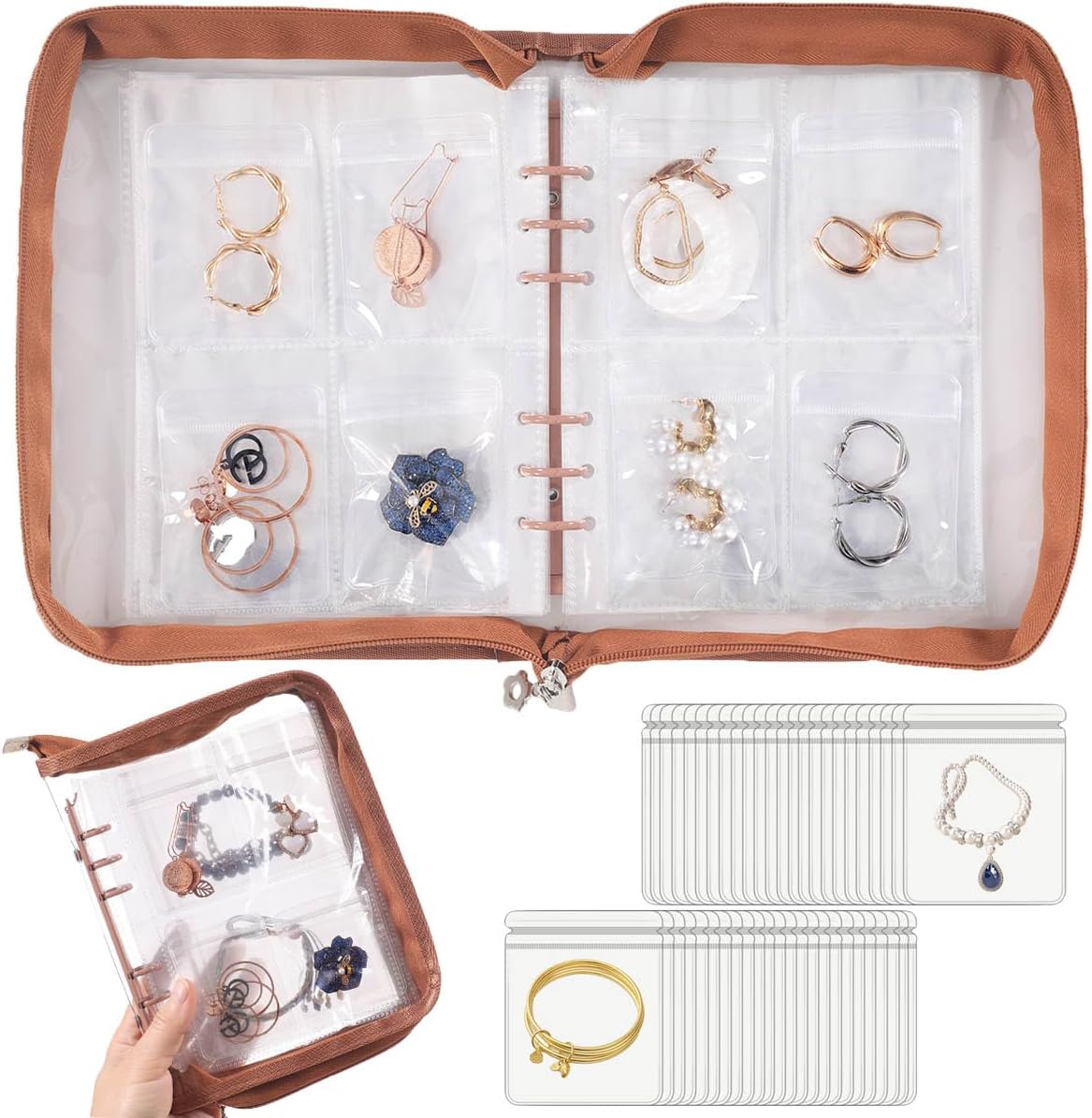 Jewelry Organizer Case Travel Jewelry Storage Book Clear Jewelry Earring Organizer Transparent Jewelry Organizers and Storage