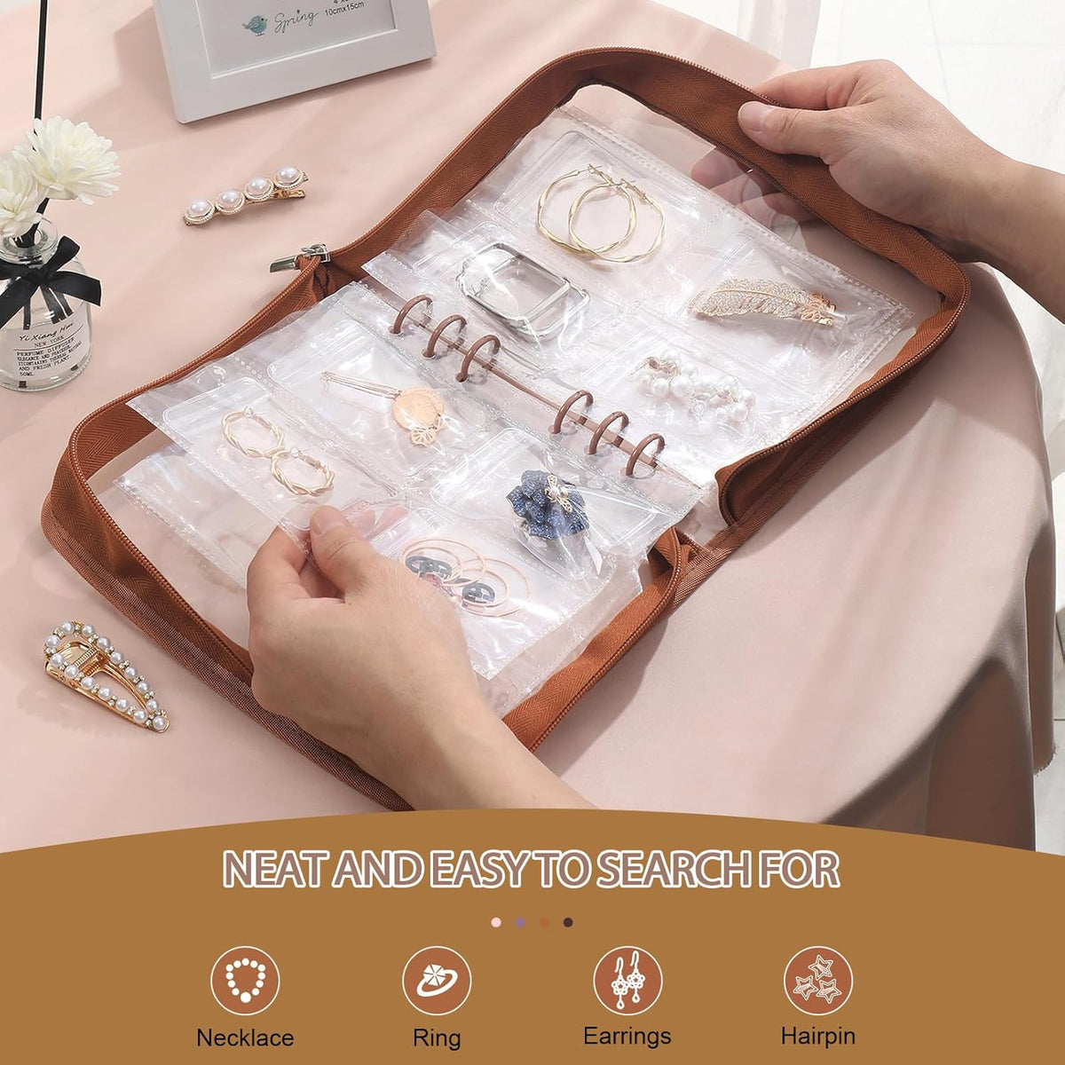 Jewelry Organizer Case Travel Jewelry Storage Book Clear Jewelry Earring Organizer Transparent Jewelry Organizers and Storage