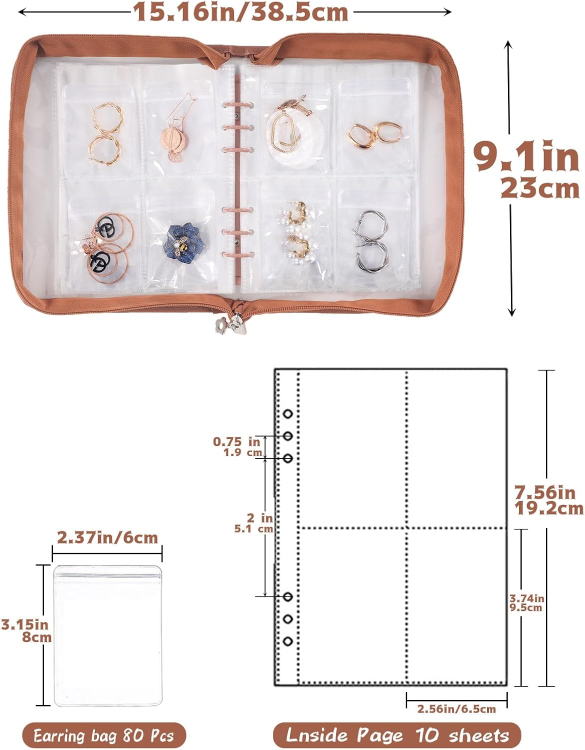 Jewelry Organizer Case Travel Jewelry Storage Book Clear Jewelry Earring Organizer Transparent Jewelry Organizers and Storage