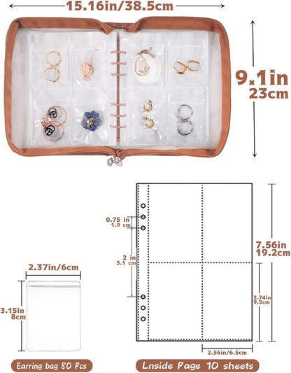 Jewelry Organizer Case Travel Jewelry Storage Book Clear Jewelry Earring Organizer Transparent Jewelry Organizers and Storage