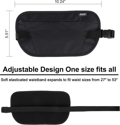 Money Belt for Men Travel, Anti-Theft Hidden Waist Pack, RFID Secure Travel Belt for Men, Ultra-Thin Under-Clothes Passport Wallet with Documentry Safety & Money Holder (Black-L)