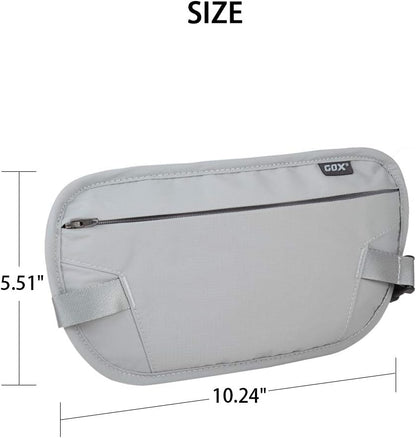 Money Belt for Men Travel, Anti-Theft Hidden Waist Pack, RFID Secure Travel Belt for Men, Ultra-Thin Under-Clothes Passport Wallet with Documentry Safety & Money Holder (Black-L)