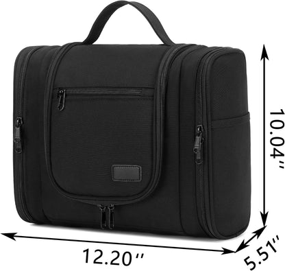 Hanging Travel Toiletry Bag For Women, 4 in 1 Water-Resistant Bule Stripe Canvas Fabric Toiletries Bags, Travel Organizer Bags For Cosmetics, Makeup and Toiletries Organizer Kit