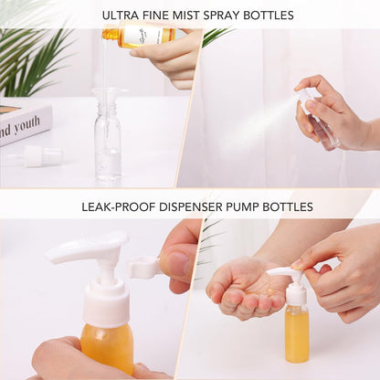 21 Pack Leak Proof Silicone Travel Bottles Set, TSA Approved Containers for Toiletries, Travel Size Accessories and Shampoo Conditioner Bottles with Toiletry Bag (BPA Free)