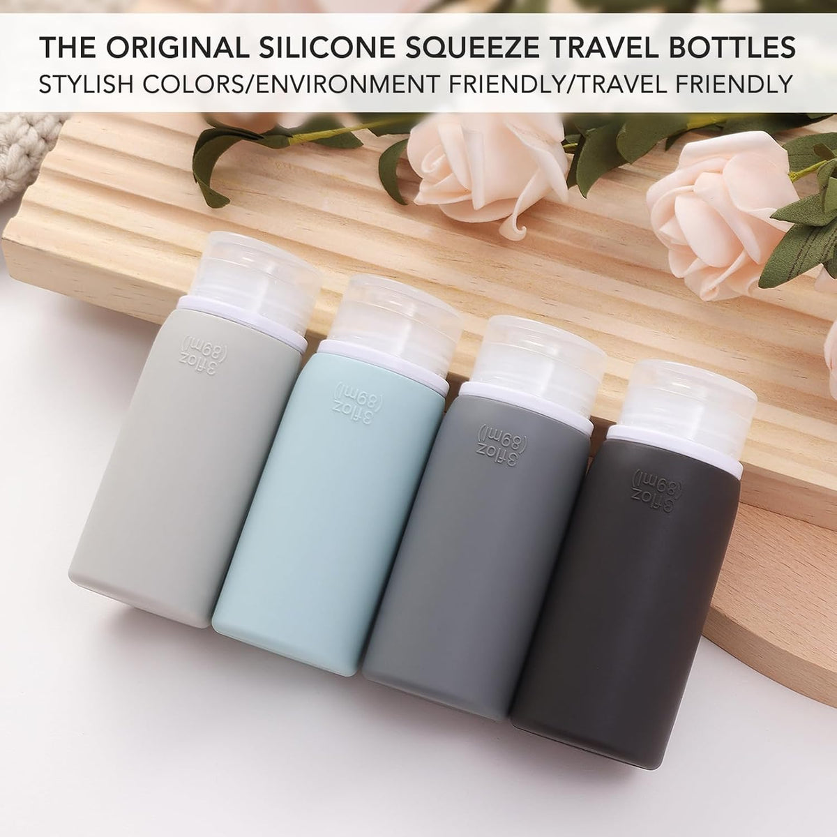 21 Pack Leak Proof Silicone Travel Bottles Set, TSA Approved Containers for Toiletries, Travel Size Accessories and Shampoo Conditioner Bottles with Toiletry Bag (BPA Free)