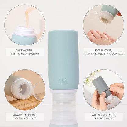 21 Pack Leak Proof Silicone Travel Bottles Set, TSA Approved Containers for Toiletries, Travel Size Accessories and Shampoo Conditioner Bottles with Toiletry Bag (BPA Free)