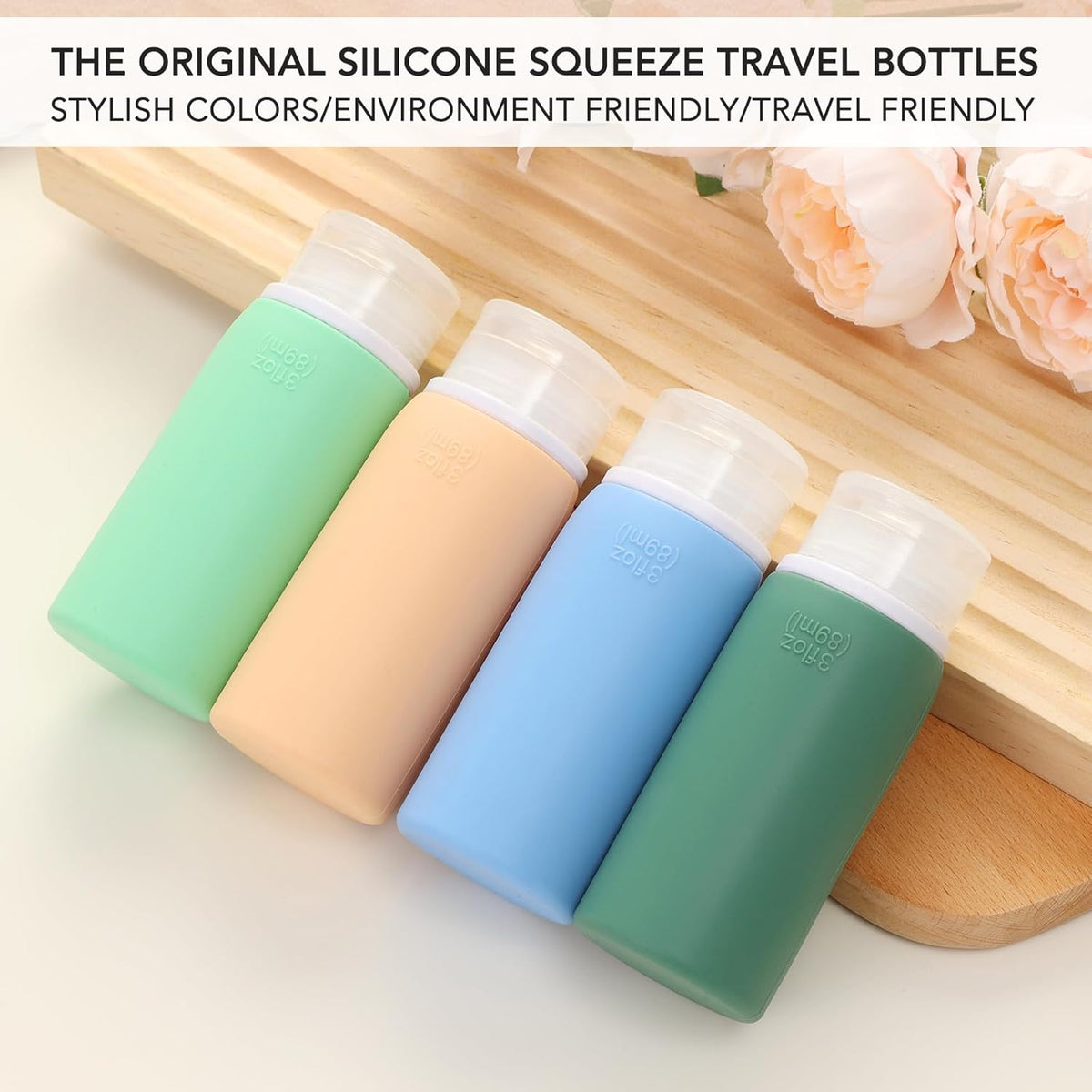21 Pack Leak Proof Silicone Travel Bottles Set, TSA Approved Containers for Toiletries, Travel Size Accessories and Shampoo Conditioner Bottles with Toiletry Bag (BPA Free)
