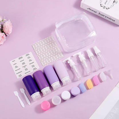 21 Pack Leak Proof Silicone Travel Bottles Set, TSA Approved Containers for Toiletries, Travel Size Accessories and Shampoo Conditioner Bottles with Toiletry Bag (BPA Free)