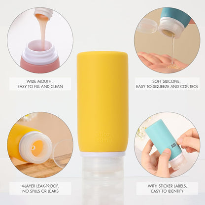 21 Pack Leak Proof Silicone Travel Bottles Set, TSA Approved Containers for Toiletries, Travel Size Accessories and Shampoo Conditioner Bottles with Toiletry Bag (BPA Free)