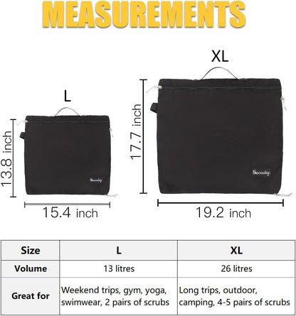 Mesh Laundry Bag Travel Bags-Small Hanging Wash Delicates Reusable Dirty Bag, Travel, Gym, Healthcare Workers, Laundry, Sports, Fitness, Swimwear, Camping, Wet Clothes. L (Black)