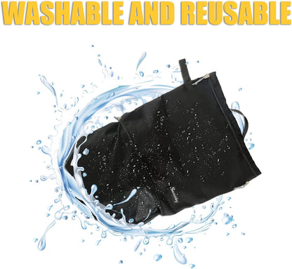 Mesh Laundry Bag Travel Bags-Small Hanging Wash Delicates Reusable Dirty Bag, Travel, Gym, Healthcare Workers, Laundry, Sports, Fitness, Swimwear, Camping, Wet Clothes. L (Black)
