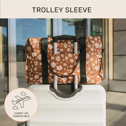 Austin Carry-On Travel Duffel Bag for Women, 18” Weekender Bag with Laptop Sleeve, Durable Material, and Trolley Sleeve, Ideal for Work, Gym, and Overnight Trips (Natural)