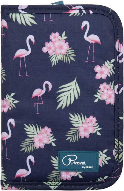 Travel Passport Wallet, Passport Holder For Family, P.Travel Series (Flamingo)