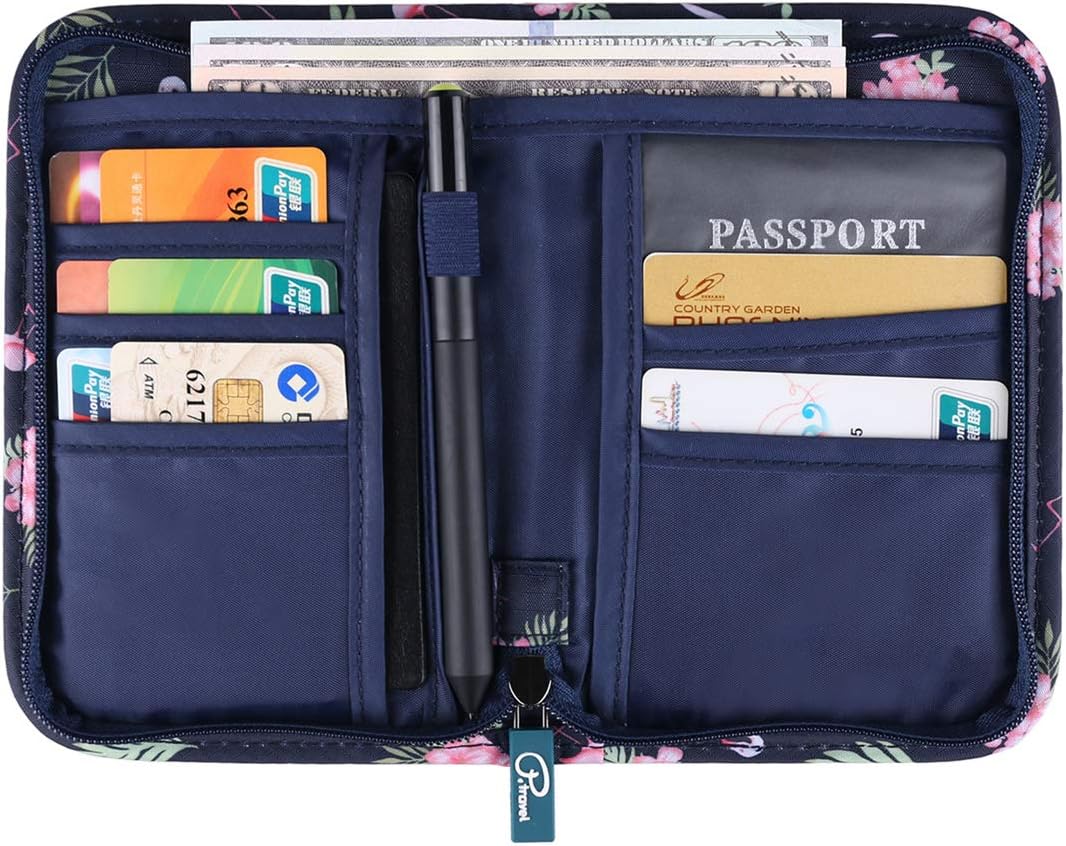 Travel Passport Wallet, Passport Holder For Family, P.Travel Series (Flamingo)