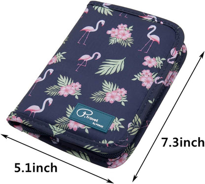 Travel Passport Wallet, Passport Holder For Family, P.Travel Series (Flamingo)