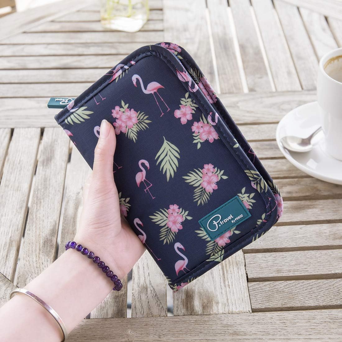 Travel Passport Wallet, Passport Holder For Family, P.Travel Series (Flamingo)