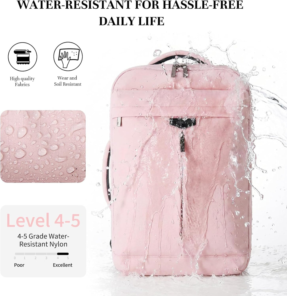 Travel Backpack for Women Men, 32L 4 In 1 Carry on Luggage Backpack, TSA Friendly Flight Approved 17 Inch Laptop Backpack, Waterproof Travel Bag for Work School Camping Hiking, Elegant Gray