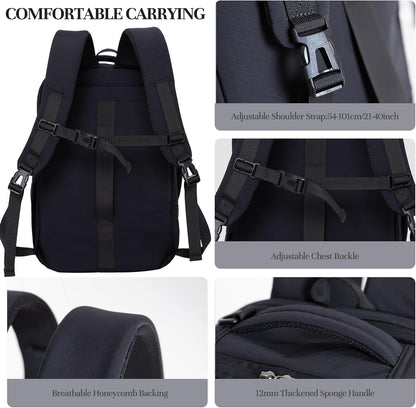 Travel Backpack for Women Men, 32L 4 In 1 Carry on Luggage Backpack, TSA Friendly Flight Approved 17 Inch Laptop Backpack, Waterproof Travel Bag for Work School Camping Hiking, Elegant Gray