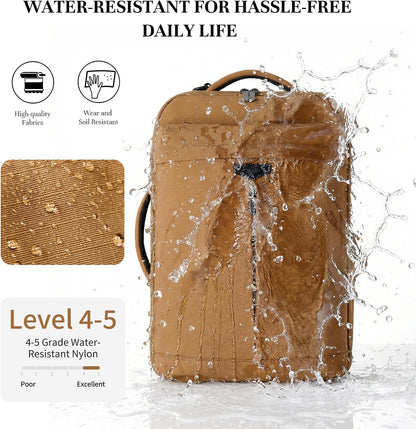 Travel Backpack for Women Men, 32L 4 In 1 Carry on Luggage Backpack, TSA Friendly Flight Approved 17 Inch Laptop Backpack, Waterproof Travel Bag for Work School Camping Hiking, Elegant Gray