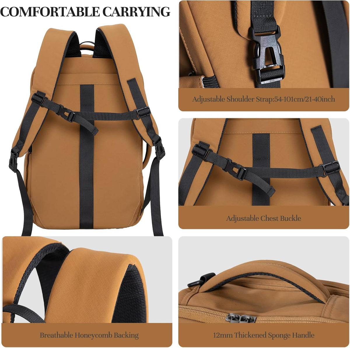 Travel Backpack for Women Men, 32L 4 In 1 Carry on Luggage Backpack, TSA Friendly Flight Approved 17 Inch Laptop Backpack, Waterproof Travel Bag for Work School Camping Hiking, Elegant Gray