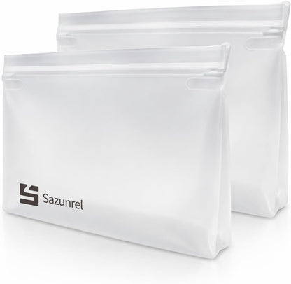 2 Pack Clear Leakproof Toiletry Bags, EVA Material TSA Compliant Seal Bags, BPA Free, Travel Plastic Bags, Waterproof Travel Toiletry Bags for Women Men (2 Large)
