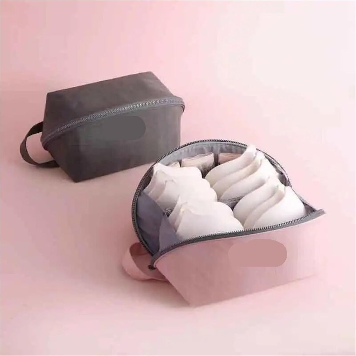 Travel Underwear Organizer Bag 1pc Underwear Storage Bag Portable Zipper Bras Organizer for Traveling Women's Lingerie & Accessories(Pink)