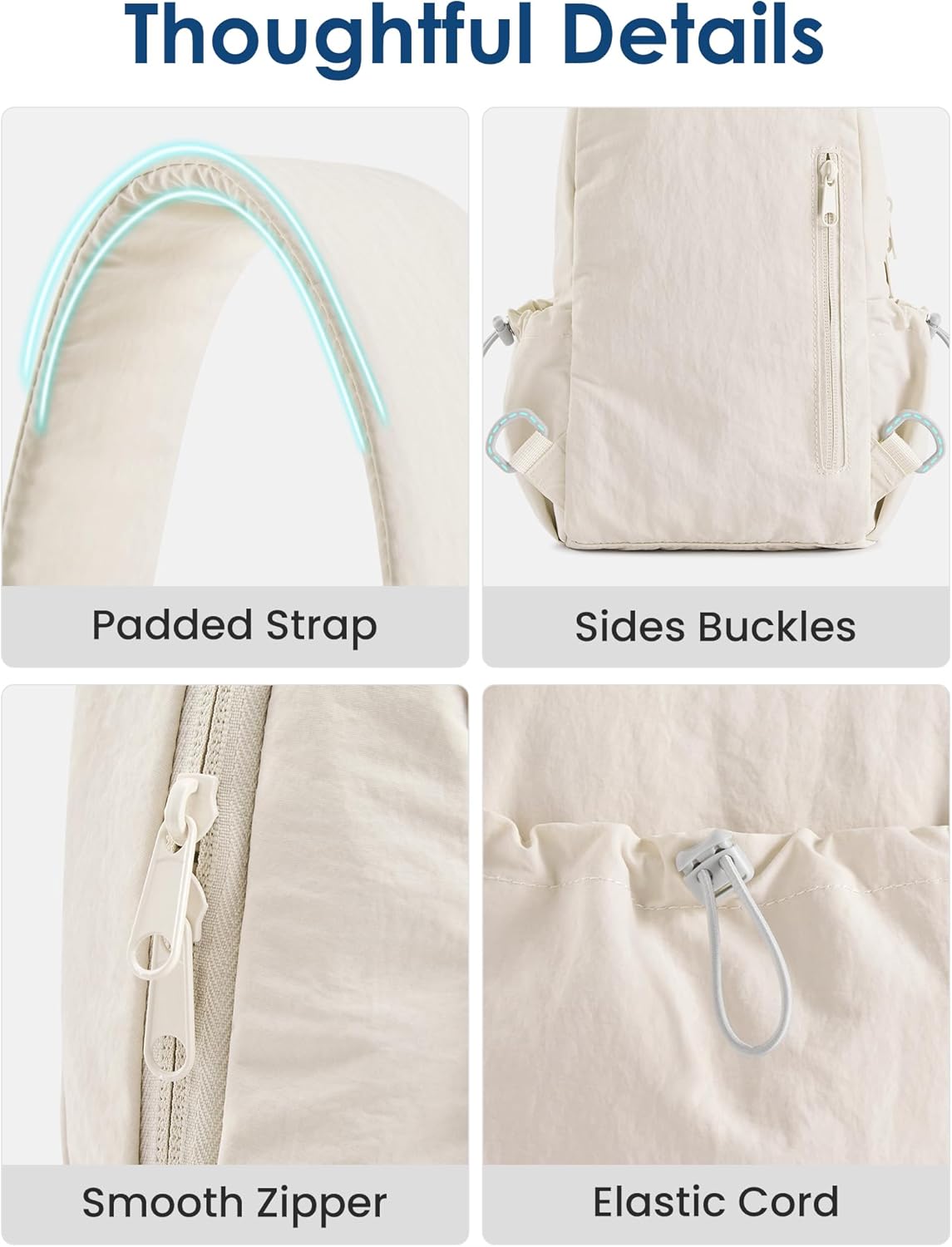 Sling Bag for Women, Casual Crossbody Handbag Fashionable Shoulder Backpack Lightweight Chest Bag