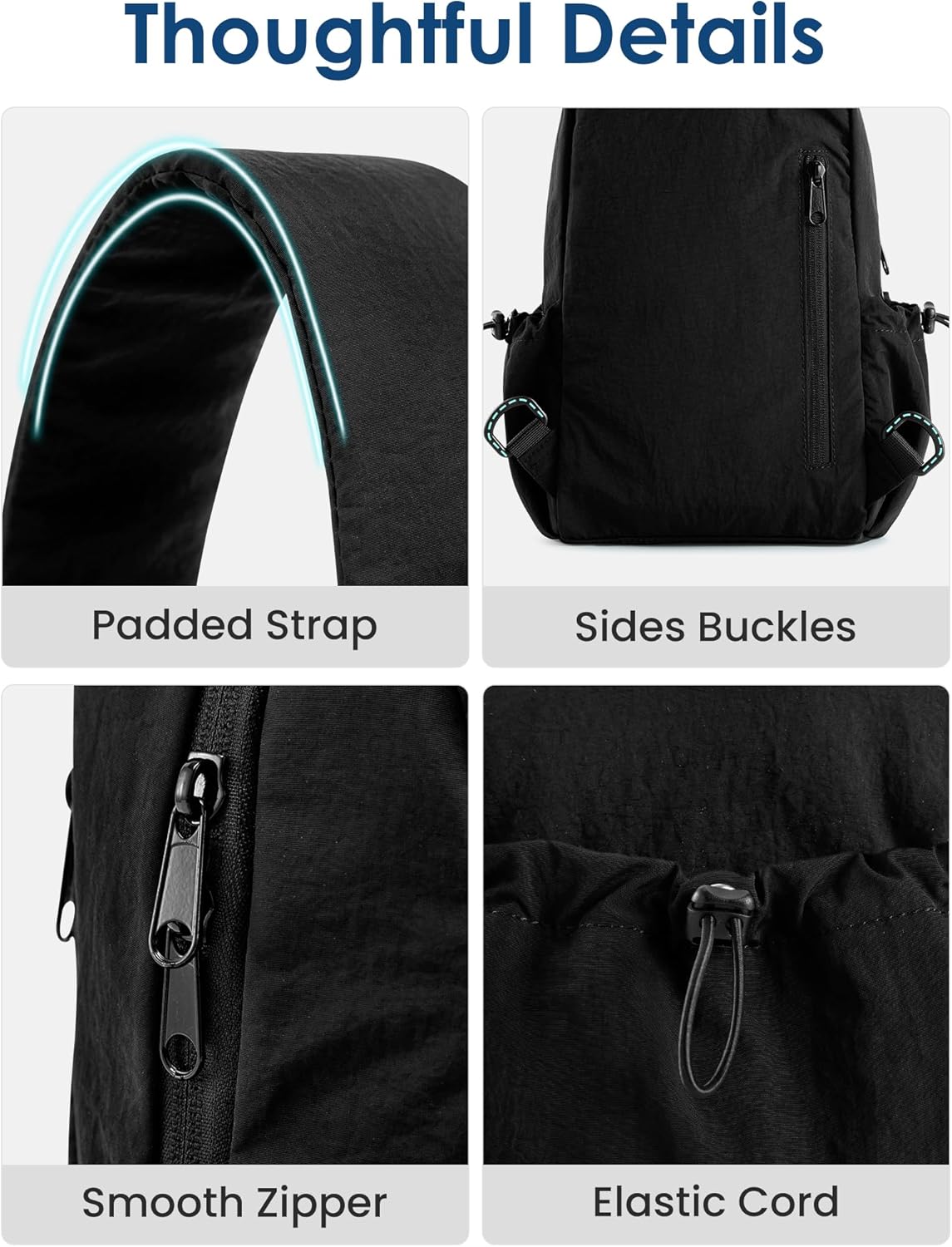Sling Bag for Women, Casual Crossbody Handbag Fashionable Shoulder Backpack Lightweight Chest Bag