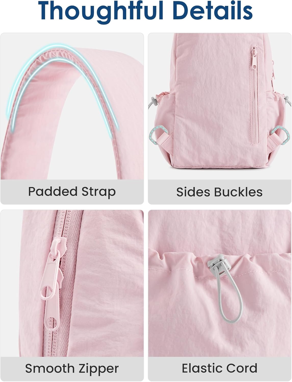 Sling Bag for Women, Casual Crossbody Handbag Fashionable Shoulder Backpack Lightweight Chest Bag