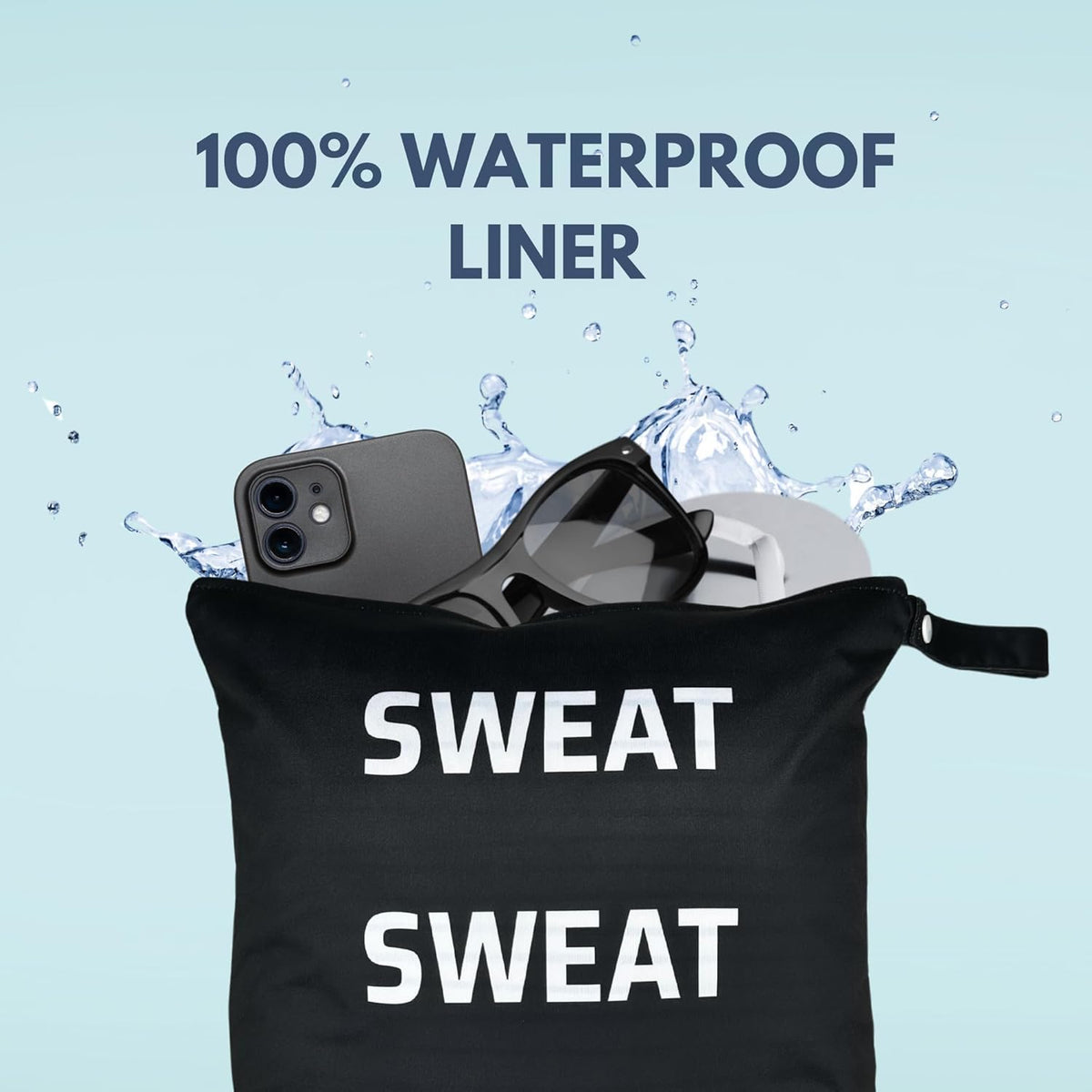 Wet Bags for Gym Clothes - 12.6"x14.6" Waterproof, Machine Washable Sweat Bags for Wet, Sweaty & Dirty Workout Gear - Smell Proof, Dry Bags for Sports, Travel, Yoga, Swimsuits & Towels - Organizer