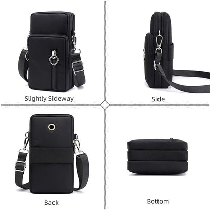 Cell Phone Bag Water Resistant Crossbody Travel Purse Sport Arm Bag Wallet Mini Shoulder Handbag with Adjustable Strap