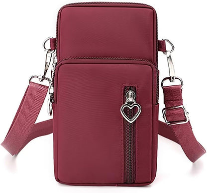 Cell Phone Bag Water Resistant Crossbody Travel Purse Sport Arm Bag Wallet Mini Shoulder Handbag with Adjustable Strap