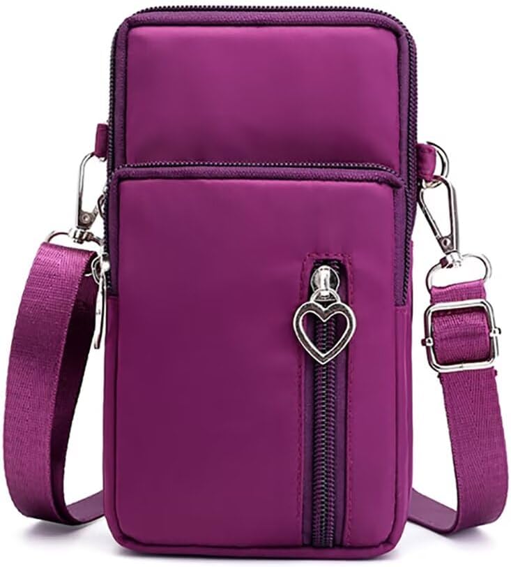 Cell Phone Bag Water Resistant Crossbody Travel Purse Sport Arm Bag Wallet Mini Shoulder Handbag with Adjustable Strap