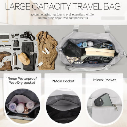Duffel Bag with Wheels - Rolling Foldable Expandable Duffle Bag with Wheels for Travel, Rolling Luggage Carry On Bag with Wheels, Large Rolling Backpack Weekend Bags for Men Women (Black)