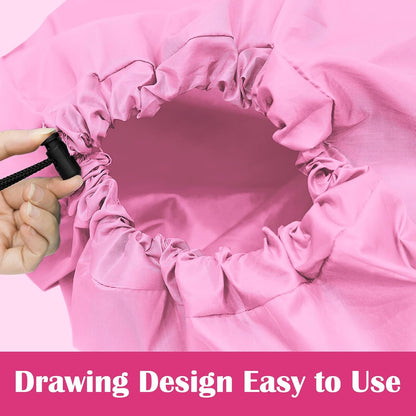 2 Pack XL Travel Laundry Bag, Machine Washable Dirty Clothes Organizer, Large Enough to Hold 4 Loads of Laundry, Easy Fit a Laundry Hamper (Black + Pink)
