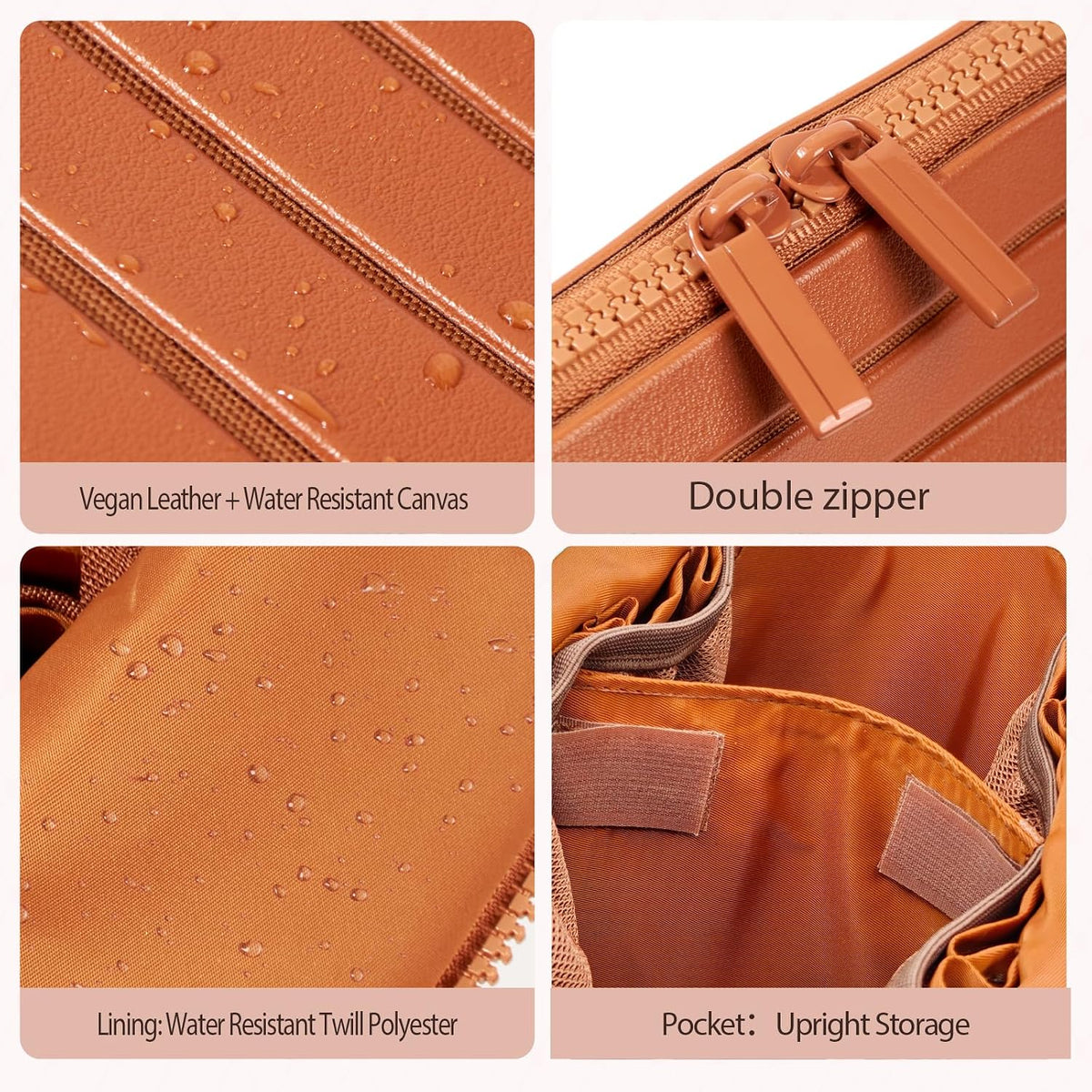 Travel Makeup Organizer Bag with Fold-Down Design and Adjustable Dividers, 27 Pockets & 3 Brush Storage Holders, Large Capacity Cosmetic Bags Toiletry Case- Black