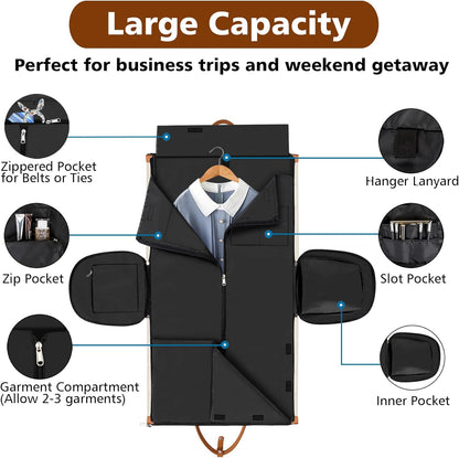 Convertible 2-in-1 Garment Bags for Travel, 50L Carry On Garment Duffle Bag With Shoe Compartment Large Weekender Bag for Women Men Hanging Suitcase Suit Travel Duffel Overnight Bags 4pcs Set