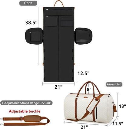 Convertible 2-in-1 Garment Bags for Travel, 50L Carry On Garment Duffle Bag With Shoe Compartment Large Weekender Bag for Women Men Hanging Suitcase Suit Travel Duffel Overnight Bags 4pcs Set