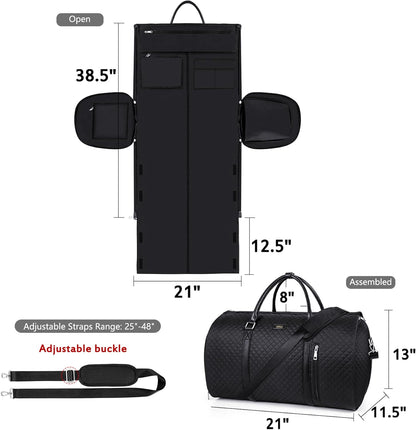 Convertible 2-in-1 Garment Bags for Travel, 50L Carry On Garment Duffle Bag With Shoe Compartment Large Weekender Bag for Women Men Hanging Suitcase Suit Travel Duffel Overnight Bags 4pcs Set