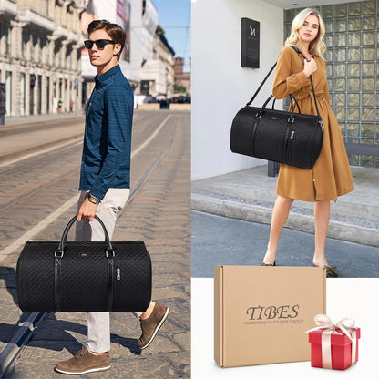 Convertible 2-in-1 Garment Bags for Travel, 50L Carry On Garment Duffle Bag With Shoe Compartment Large Weekender Bag for Women Men Hanging Suitcase Suit Travel Duffel Overnight Bags 4pcs Set