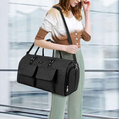 Convertible 2-in-1 Garment Bags for Travel, 50L Carry On Garment Duffle Bag With Shoe Compartment Large Weekender Bag for Women Men Hanging Suitcase Suit Travel Duffel Overnight Bags 4pcs Set