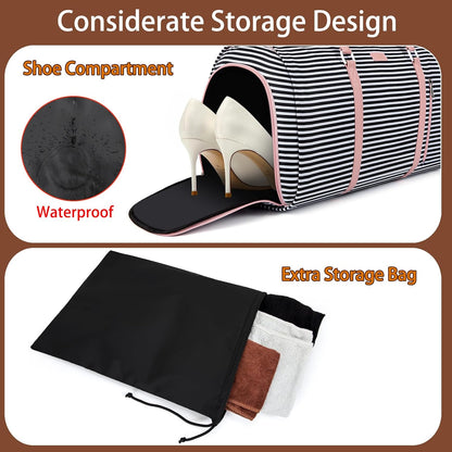 Convertible 2-in-1 Garment Bags for Travel, 50L Carry On Garment Duffle Bag With Shoe Compartment Large Weekender Bag for Women Men Hanging Suitcase Suit Travel Duffel Overnight Bags 4pcs Set