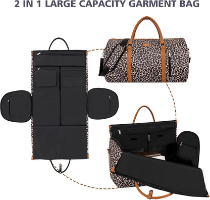 Convertible 2-in-1 Garment Bags for Travel, 50L Carry On Garment Duffle Bag With Shoe Compartment Large Weekender Bag for Women Men Hanging Suitcase Suit Travel Duffel Overnight Bags 4pcs Set